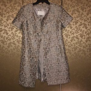 BB Dakota Ivory Brown Tweed Tulip Floral Jacket S
